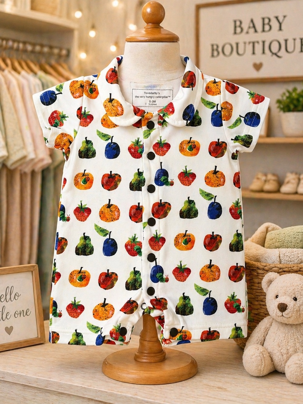 L’ovedbaby x The Very Hungry Caterpillar Organic Cotton Romper, 0-3 Months